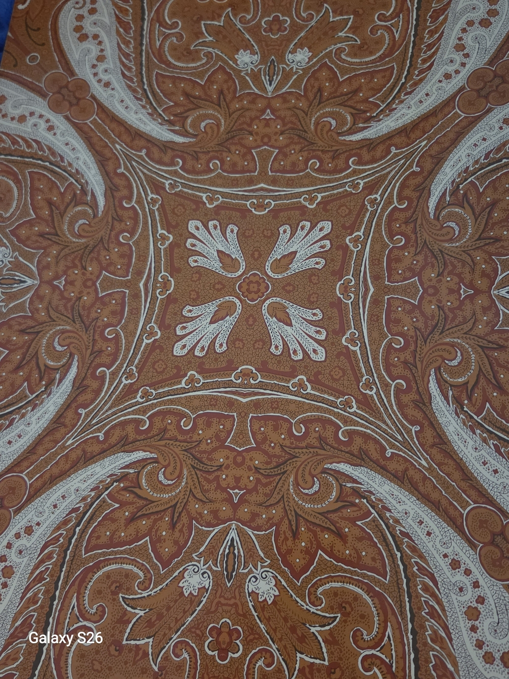 Pair Williams Sonoma Rust and White Paisley Placemat